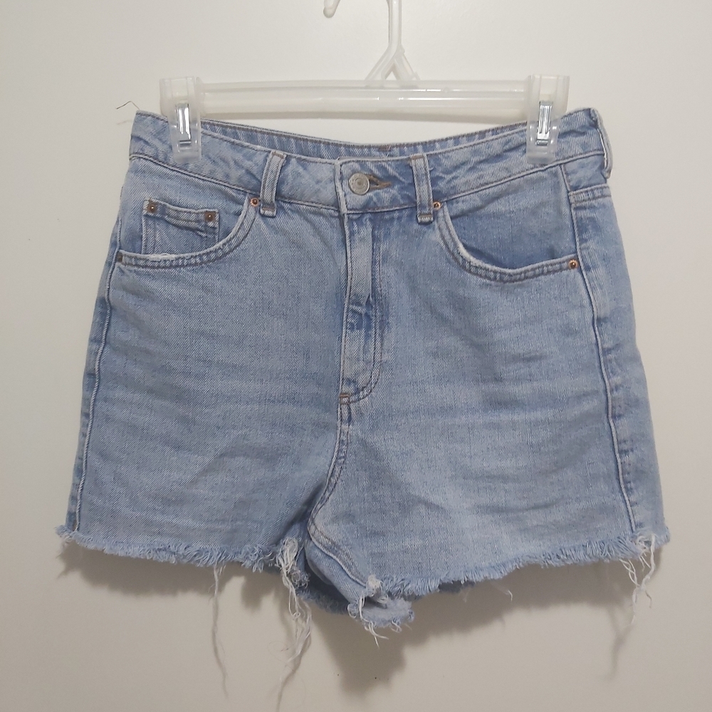 Topshop Light Blue Jean Cotton Shorts Size W26